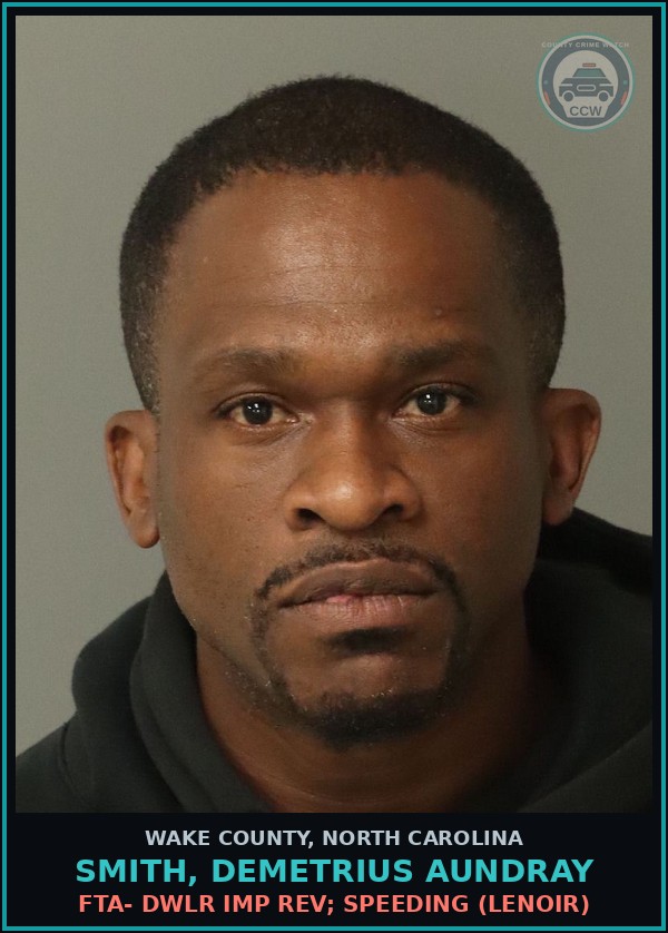 Booking mugshot of Smith, Demetrius Aundray in Wake County