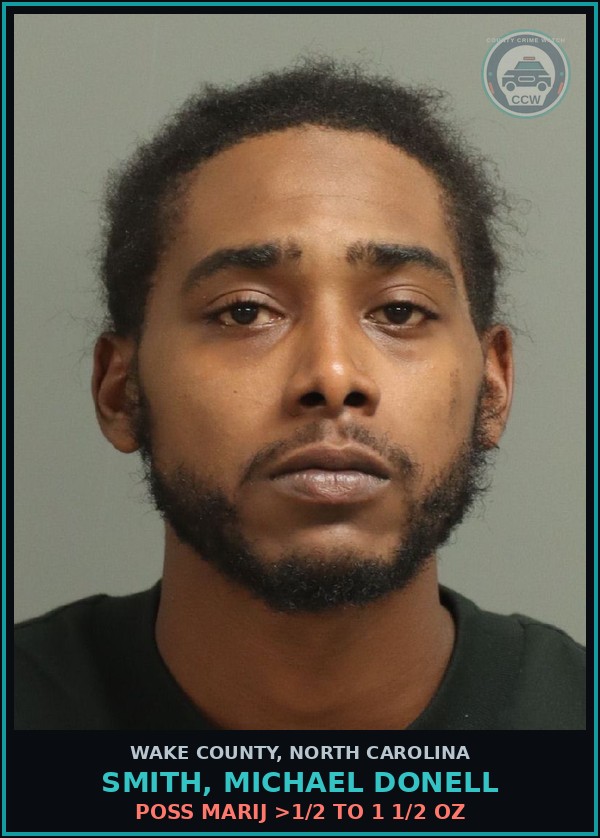 Booking mugshot of Smith, Michael Donell in Wake County