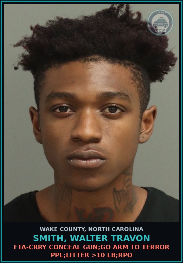 Booking mugshot of Smith, Walter Travon in Wake County