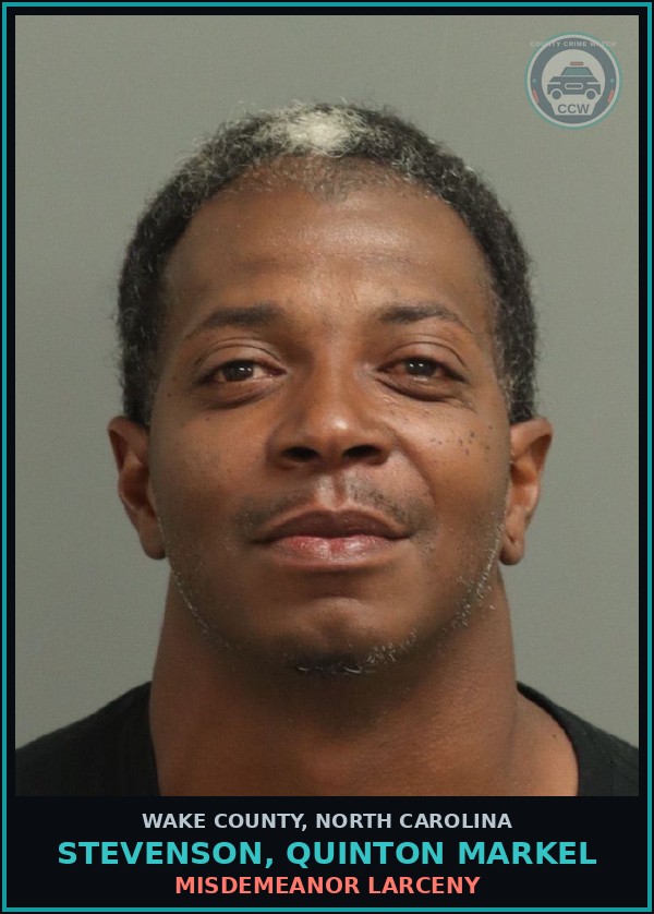 Booking mugshot of Stevenson, Quinton Markel in Wake County