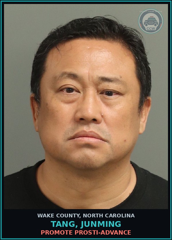 Booking mugshot of Tang, Junming in Wake County
