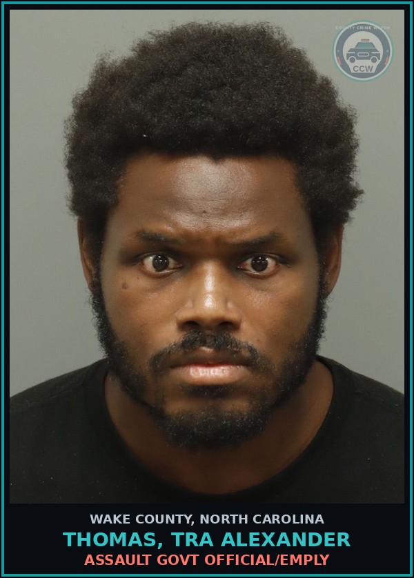 Booking mugshot of Thomas, Tra Alexander in Wake County