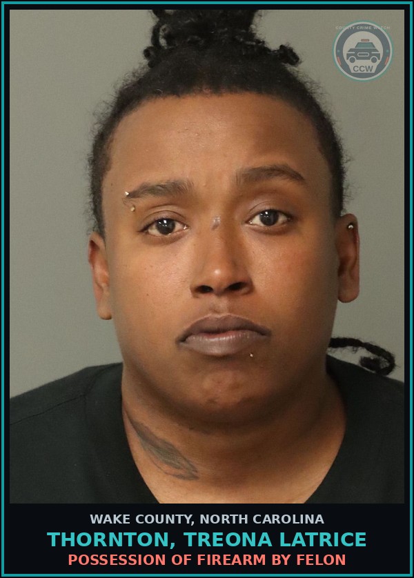 Booking mugshot of Thornton, Treona Latrice in Wake County