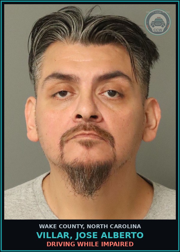 Booking mugshot of Villar, Jose Alberto in Wake County