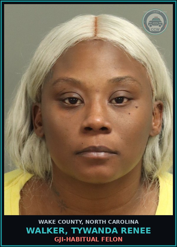 Booking mugshot of Walker, Tywanda Renee in Wake County