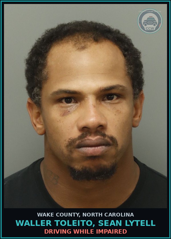 Booking mugshot of Waller Toleito, Sean Lytell in Wake County