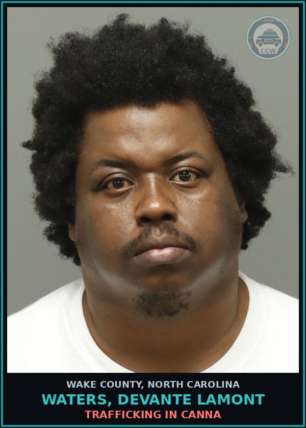 Booking mugshot of Waters, Devante Lamont in Wake County