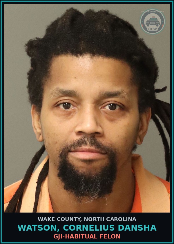 Booking mugshot of Watson, Cornelius Dansha in Wake County