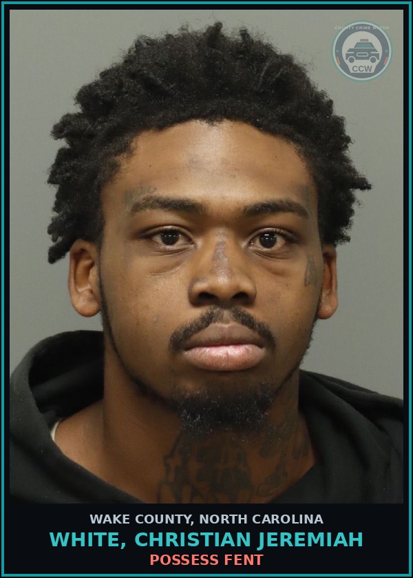 Booking mugshot of White, Christian Jeremiah in Wake County
