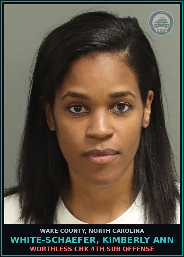 Booking mugshot of White-Schaefer, Kimberly Ann in Wake County