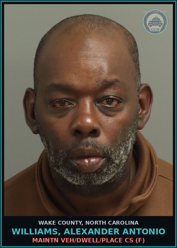 Booking mugshot of Williams, Alexander Antonio in Wake County