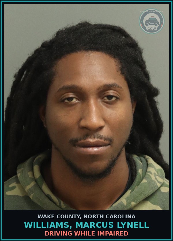 Booking mugshot of Williams, Marcus Lynell in Wake County