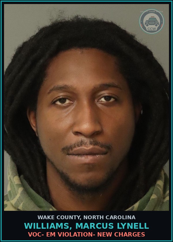 Booking mugshot of Williams, Marcus Lynell in Wake County