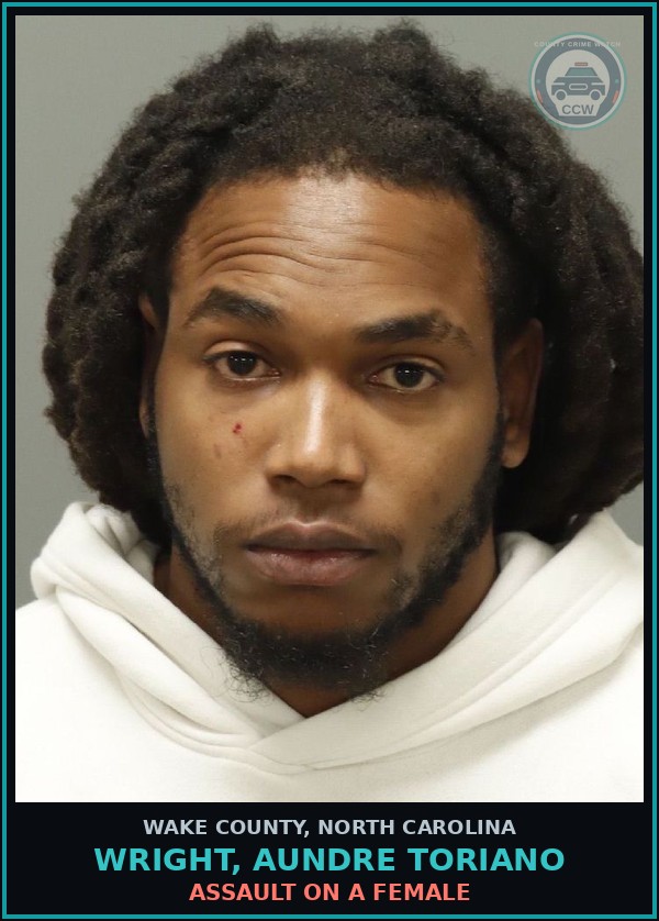 Booking mugshot of Wright, Aundre Toriano in Wake County