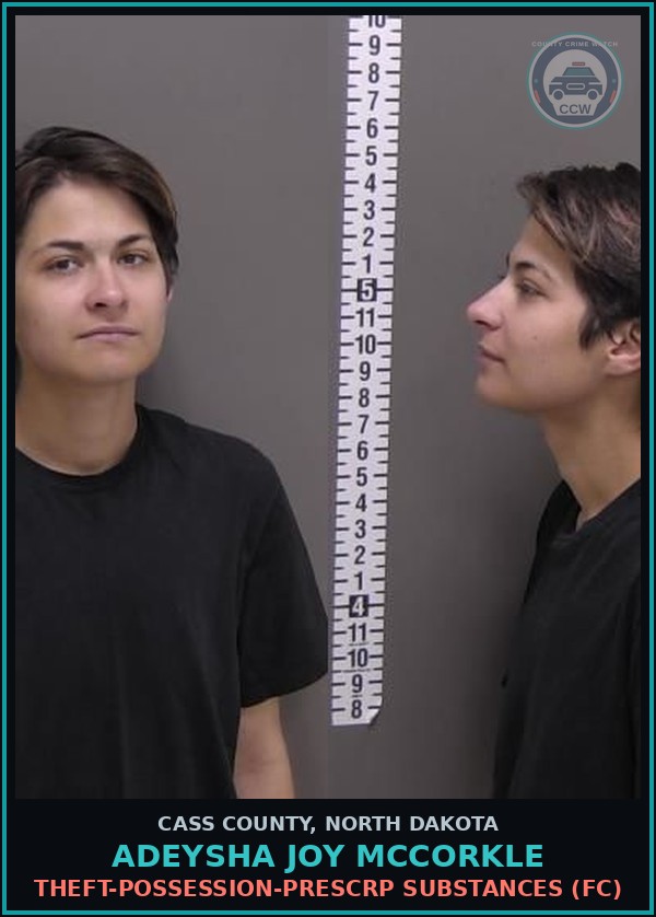 Booking mugshot of Adeysha Joy Mccorkle in Cass County