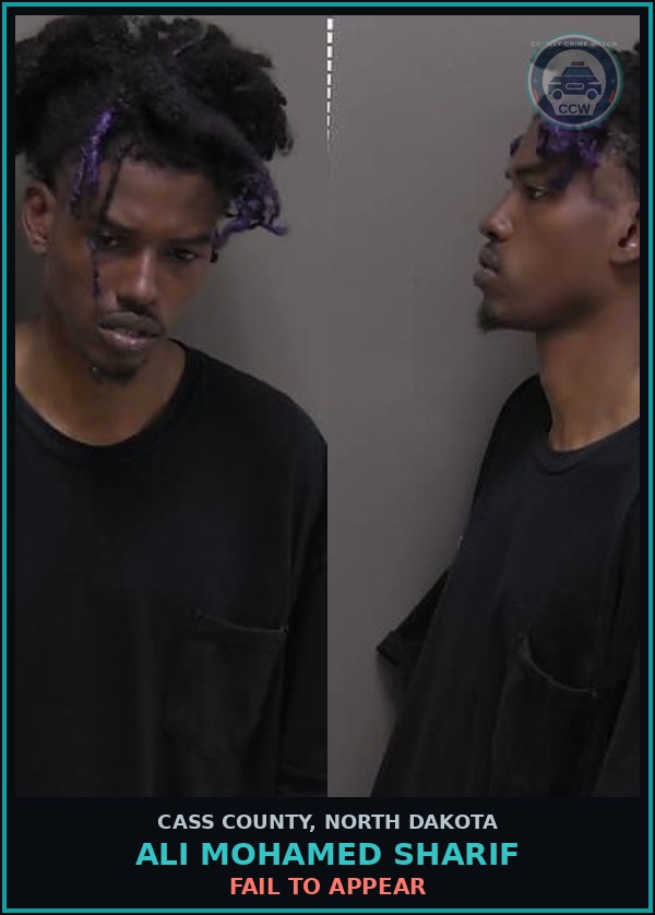 Booking mugshot of Ali Mohamed Sharif in Cass County