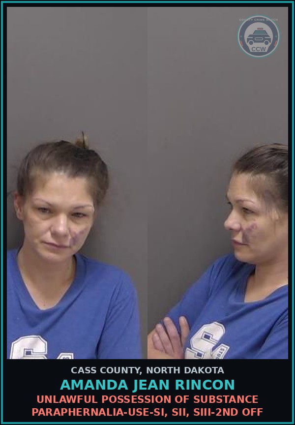 Booking mugshot of Amanda Jean Rincon in Cass County