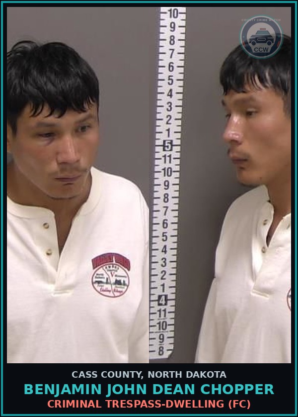 Booking mugshot of Benjamin John Dean Chopper in Cass County