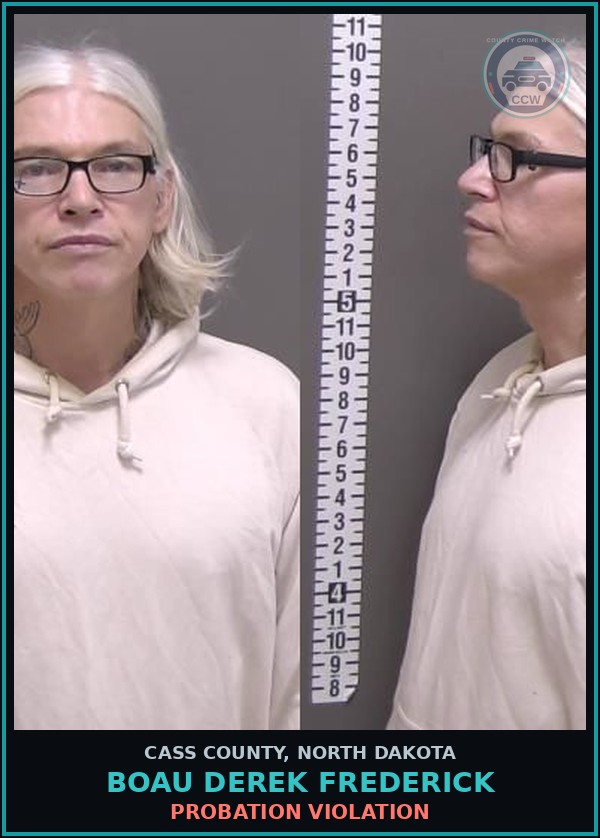 Booking mugshot of Boau Derek Frederick in Cass County