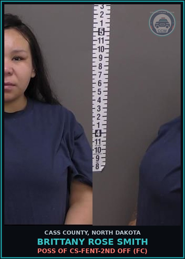 Booking mugshot of Brittany Rose Smith in Cass County
