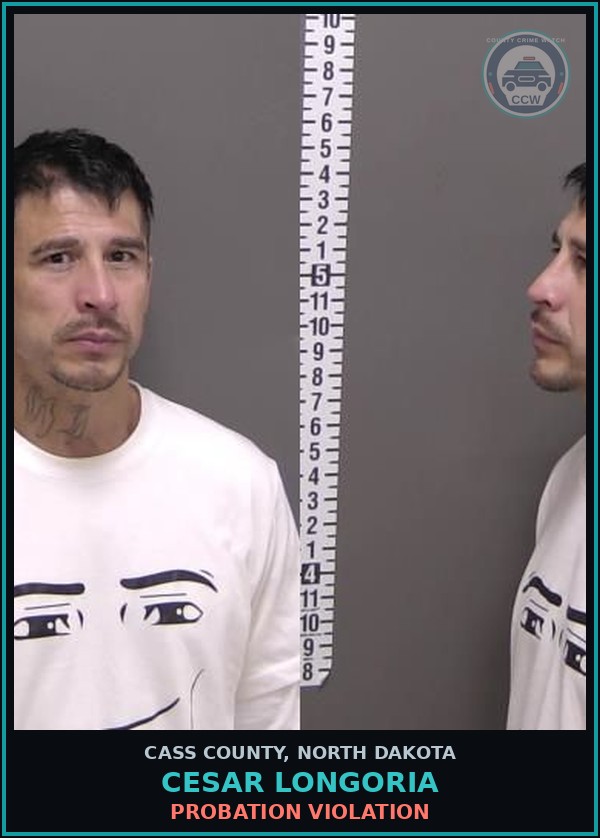 Booking mugshot of Cesar Longoria in Cass County