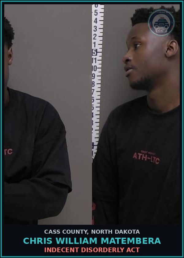 Booking mugshot of Chris William Matembera in Cass County