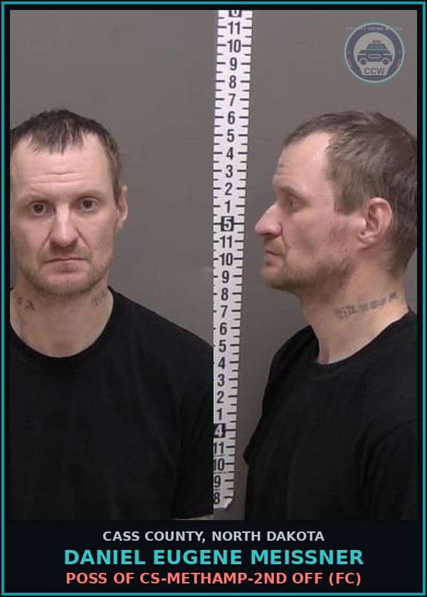 Booking mugshot of Daniel Eugene Meissner in Cass County