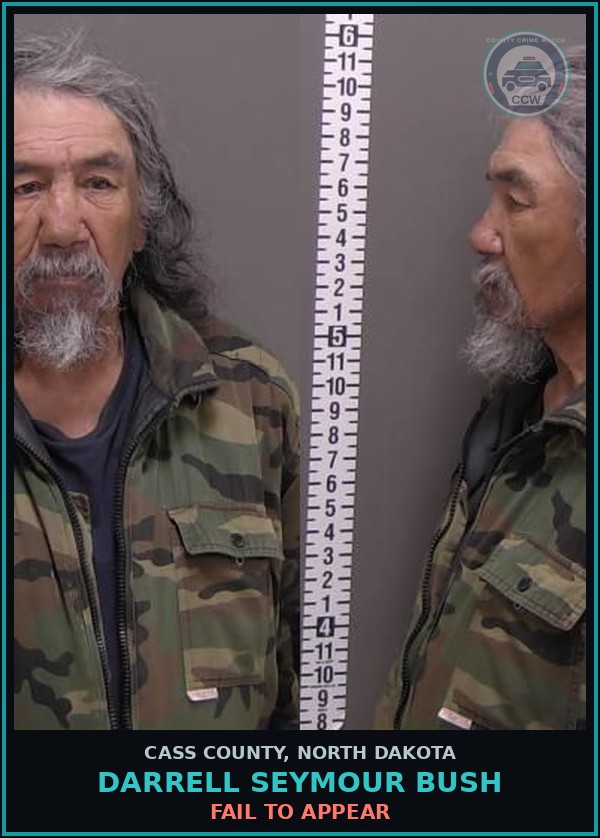 Booking mugshot of Darrell Seymour Bush in Cass County
