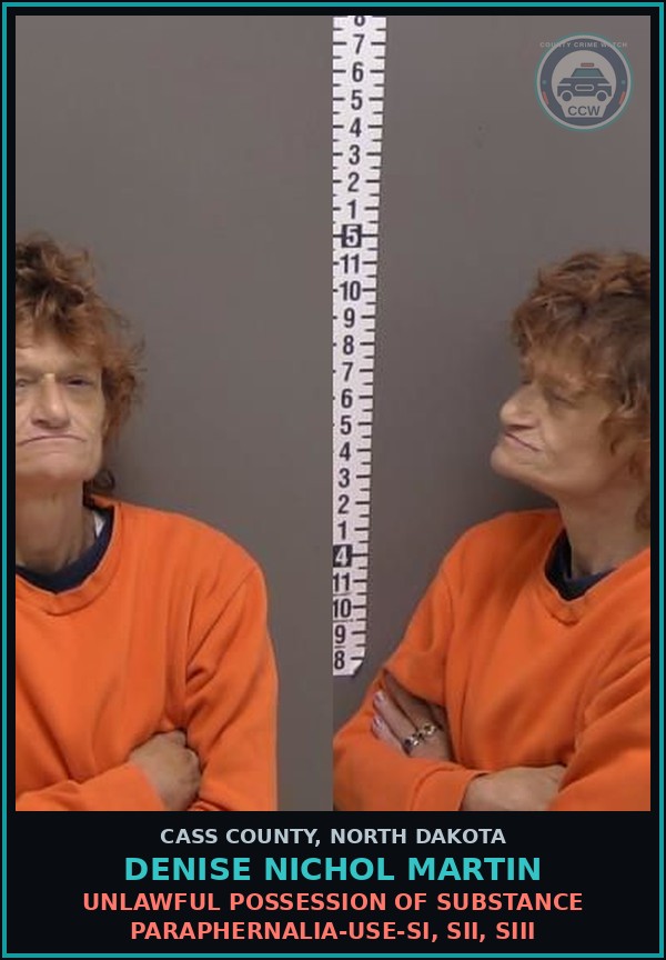 Booking mugshot of Denise Nichol Martin in Cass County