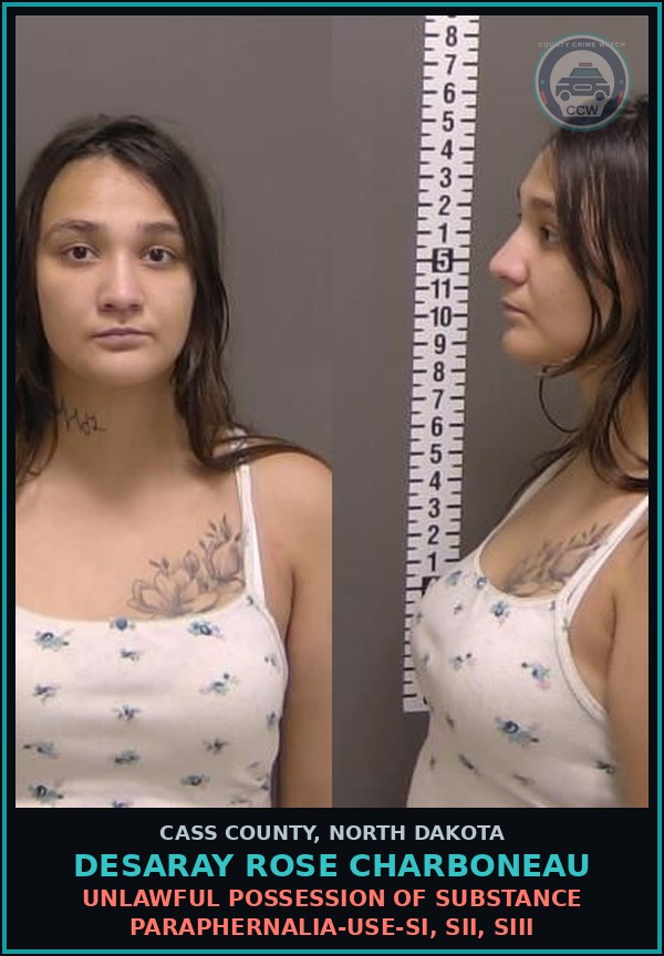 Booking mugshot of Desaray Rose Charboneau in Cass County