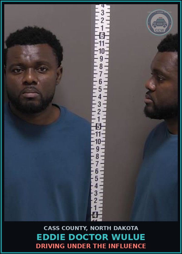 Booking mugshot of Eddie Doctor Wulue in Cass County