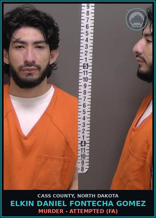 Booking mugshot of Elkin Daniel Fontecha Gomez in Cass County