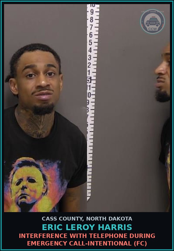 Booking mugshot of Eric Leroy Harris in Cass County
