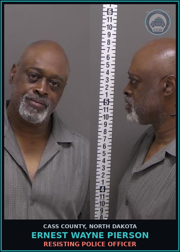 Booking mugshot of Ernest Wayne Pierson in Cass County