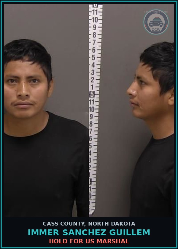 Booking mugshot of Immer Sanchez Guillem in Cass County