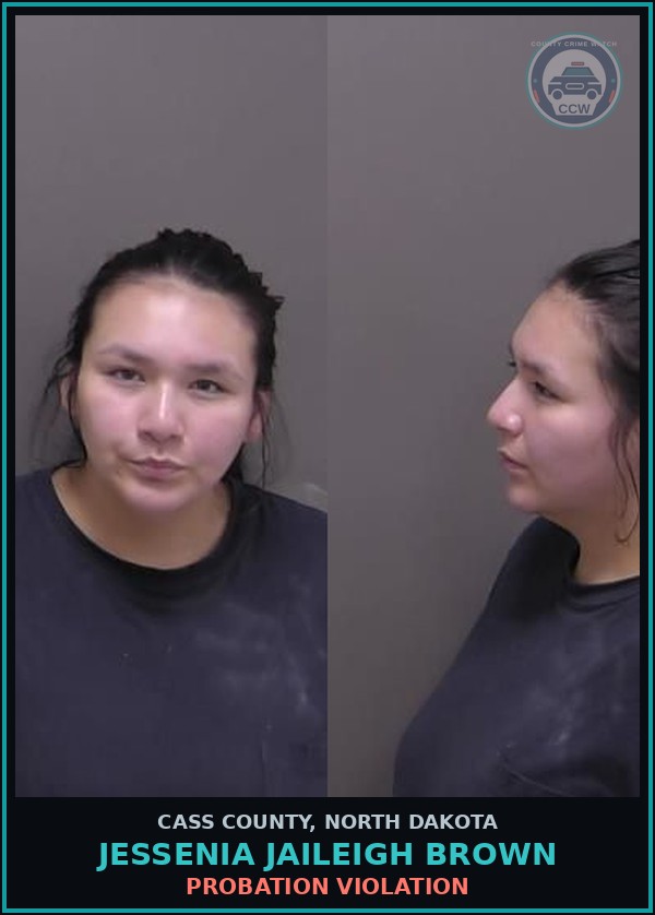 Booking mugshot of Jessenia Jaileigh Brown in Cass County