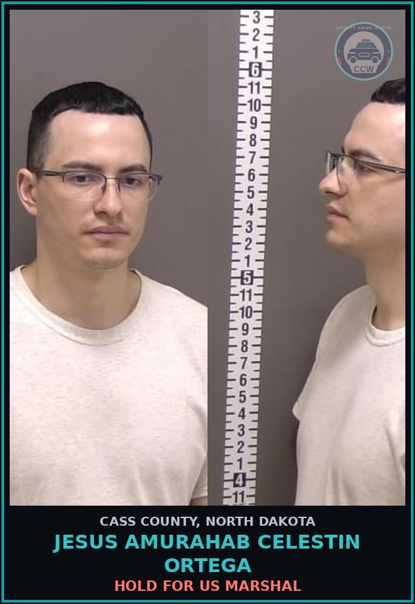 Booking mugshot of Jesus Amurahab Celestin Ortega in Cass County