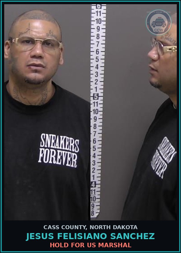 Booking mugshot of Jesus Felisiano Sanchez in Cass County