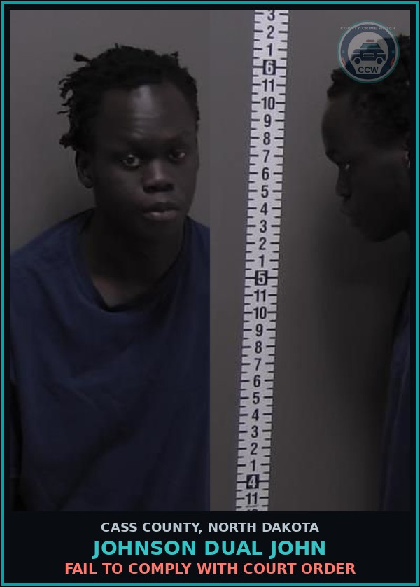 Booking mugshot of Johnson Dual John in Cass County
