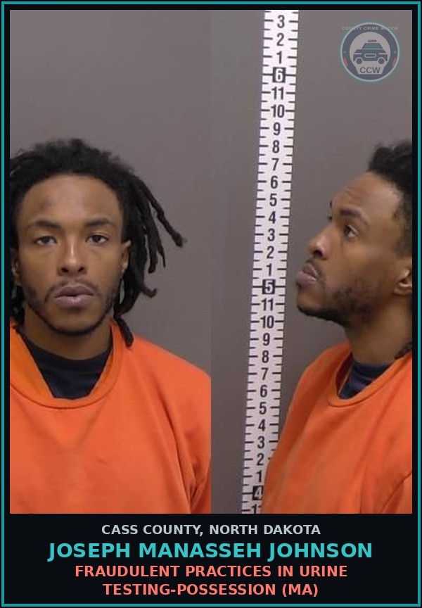 Booking mugshot of Joseph Manasseh Johnson in Cass County