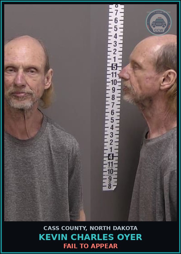 Booking mugshot of Kevin Charles Oyer in Cass County