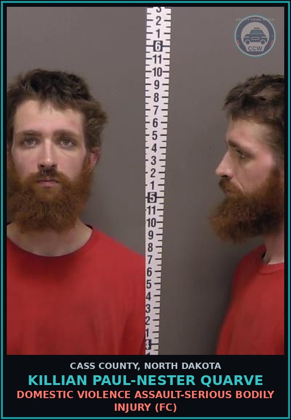 Booking mugshot of Killian Paul-Nester Quarve in Cass County