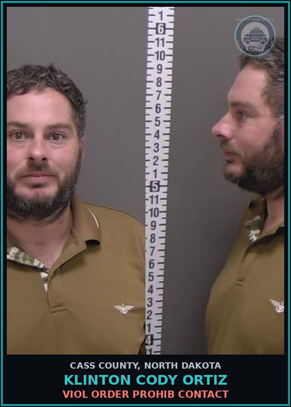 Booking mugshot of Klinton Cody Ortiz in Cass County