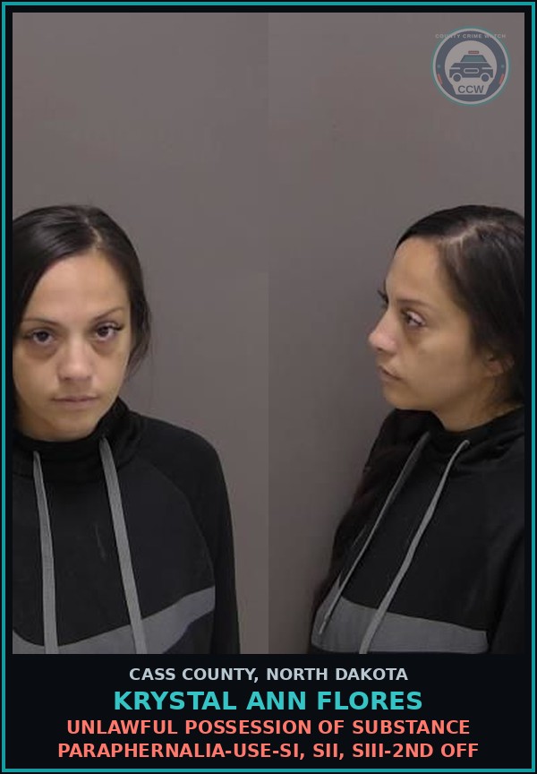 Booking mugshot of Krystal Ann Flores in Cass County