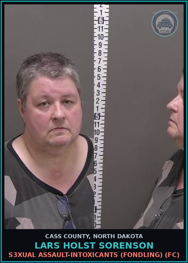 Booking mugshot of Lars Holst Sorenson in Cass County