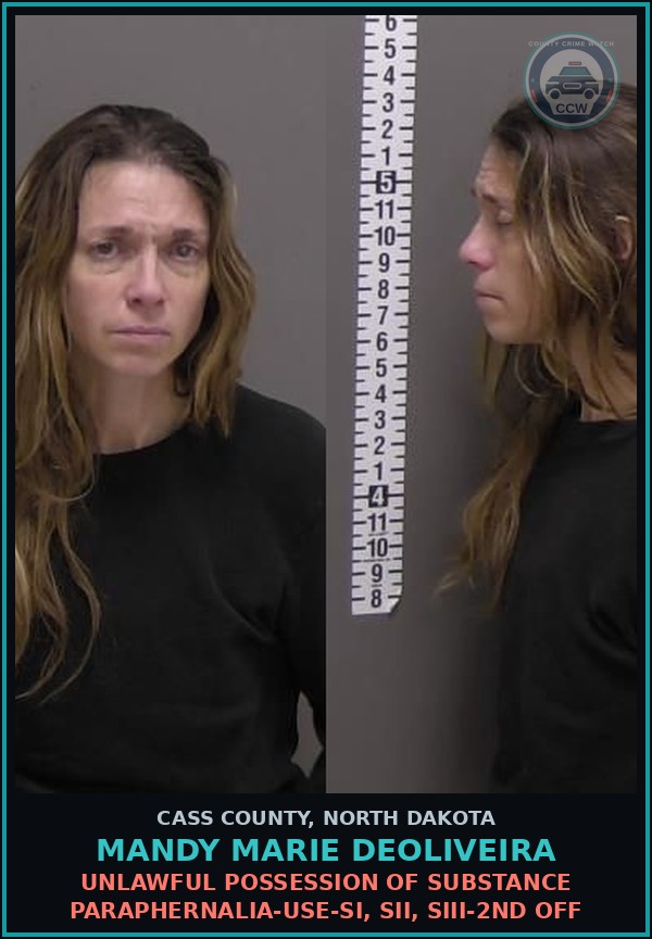 Booking mugshot of Mandy Marie Deoliveira in Cass County