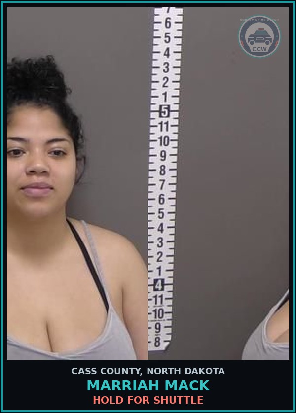 Booking mugshot of Marriah Mack in Cass County