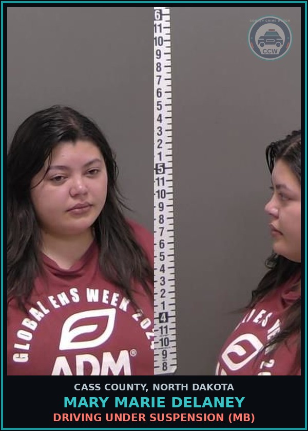 Booking mugshot of Mary Marie Delaney in Cass County