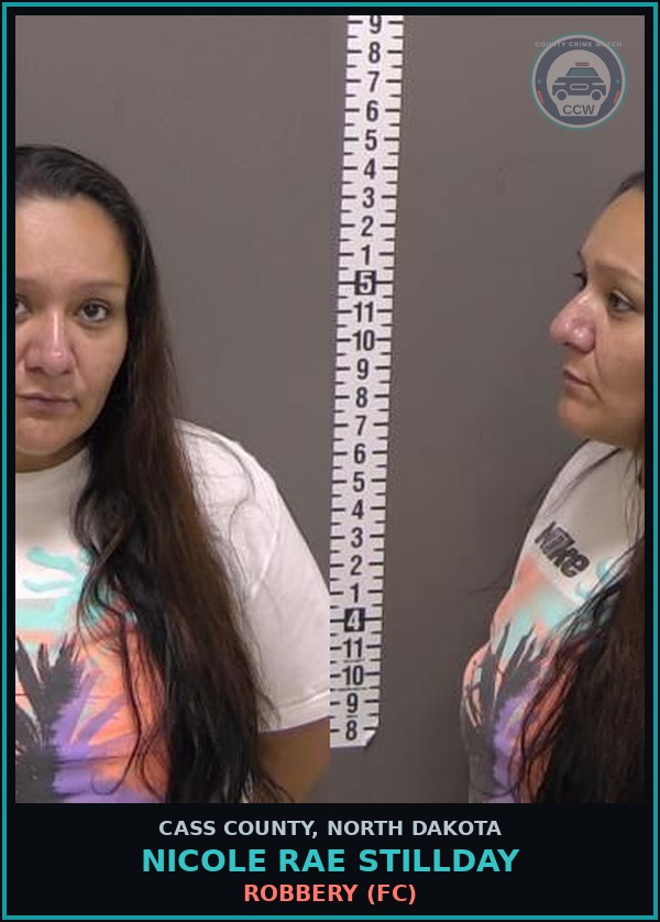 Booking mugshot of Nicole Rae Stillday in Cass County