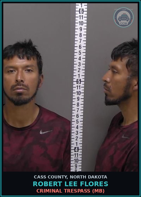 Booking mugshot of Robert Lee Flores in Cass County